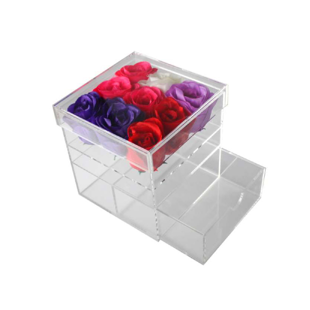 Acrylic Flower Box with Drawer