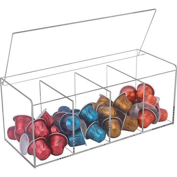 Acrylic coffee pod storage organizer, multi use something like candies, and other snacks.