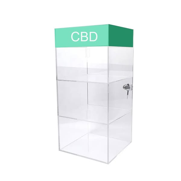 2 tier lockable acrylic display case