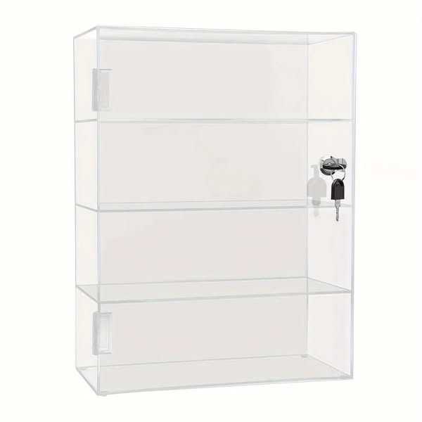 Lockable countertop clear acrylic display cabinet